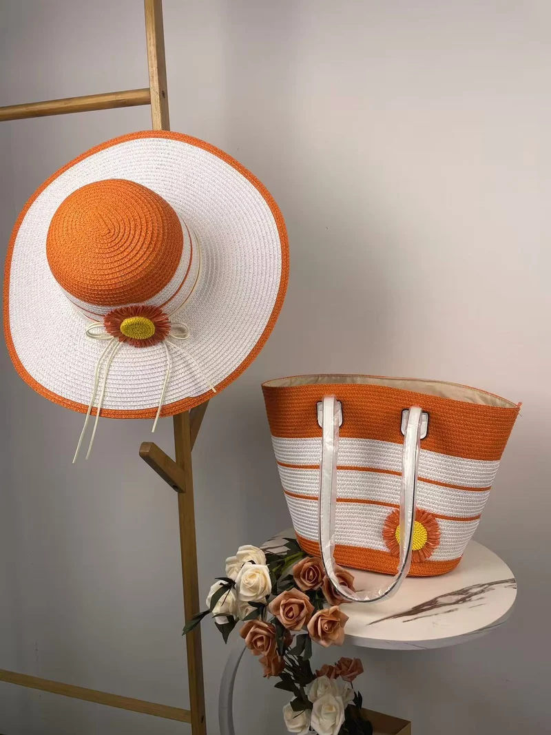 Elegante Strandtasche mit passendem Sonnenhut Skanto