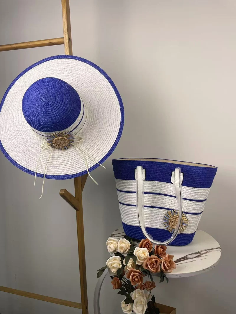 Elegante Strandtasche mit passendem Sonnenhut Skanto