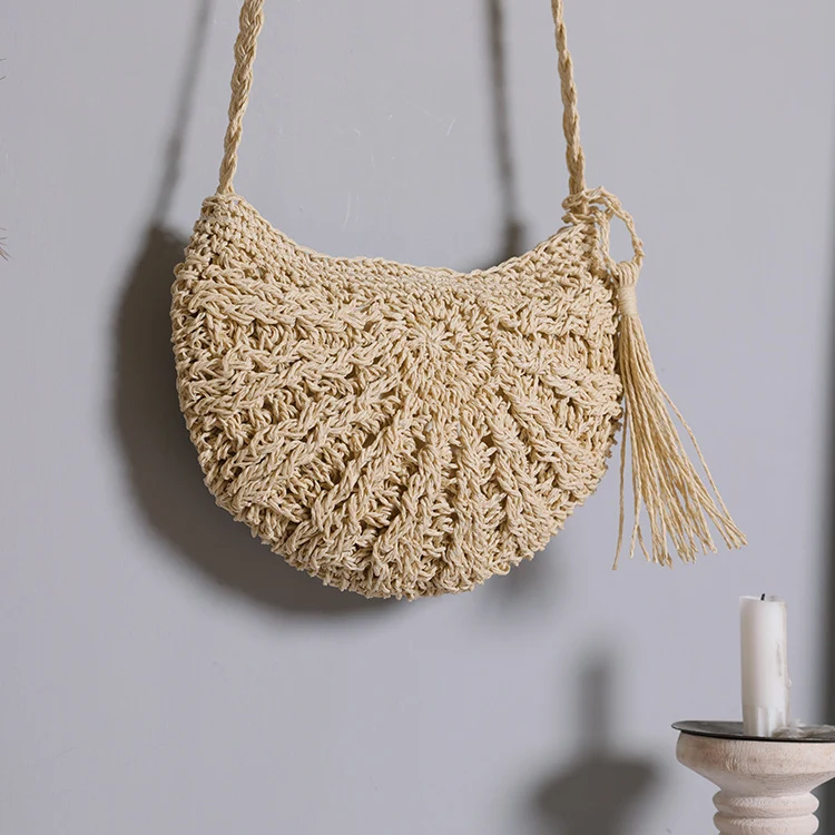 Boho-inspirierte Handtasche aus Naturmaterial Skanto