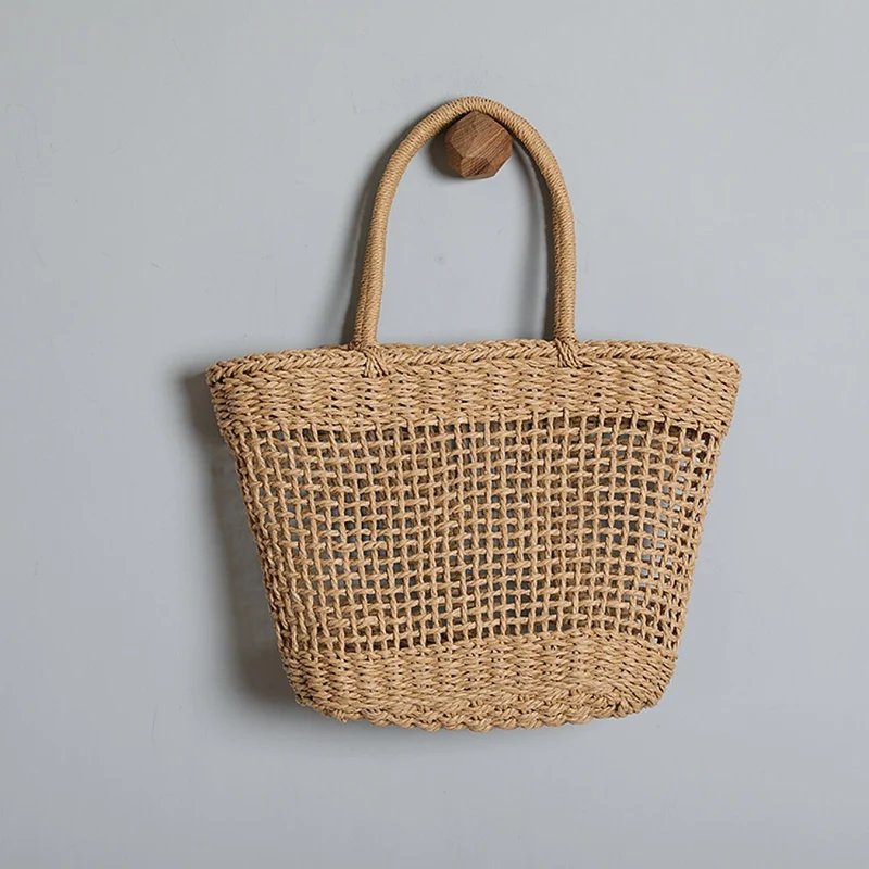 Korbtasche aus Naturraffia mit stabilen Griffen Skanto