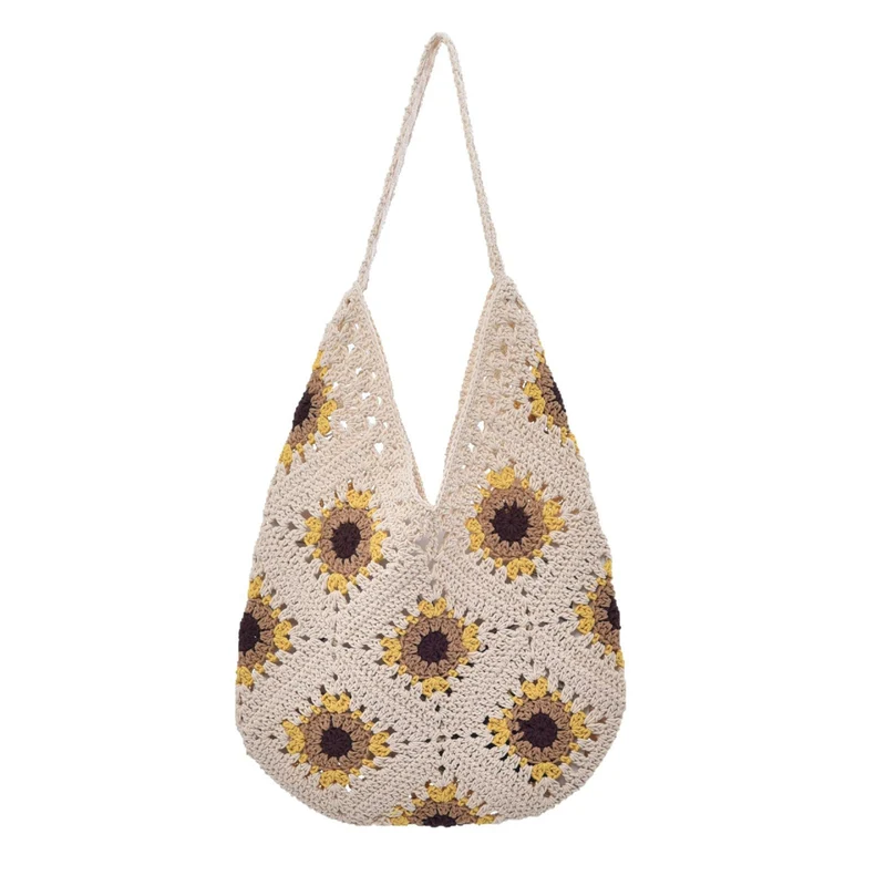 Makramee-Shopper mit buntem Blumendesign Skanto
