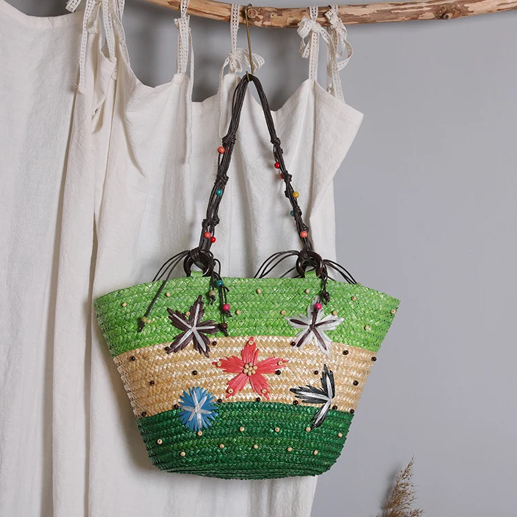 Strandtasche mit farbenfrohem Blumenmuster Skanto