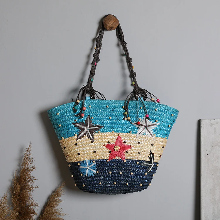 Strandtasche mit farbenfrohem Blumenmuster Skanto