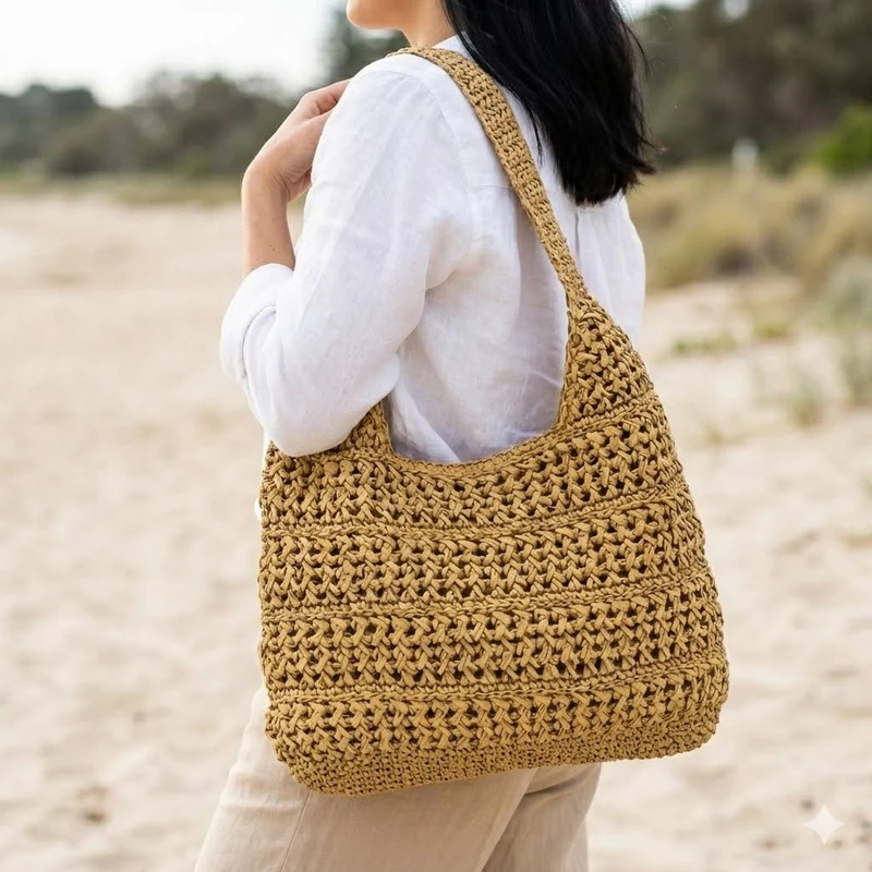 Hobo Bag aus handgeknüpftem Material Skanto
