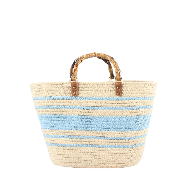 Stylische Strandtasche mit Bambusgriff Skanto