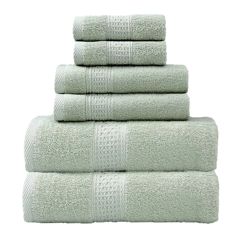 Frottierhandtuch-Set mit eleganter Bordüre