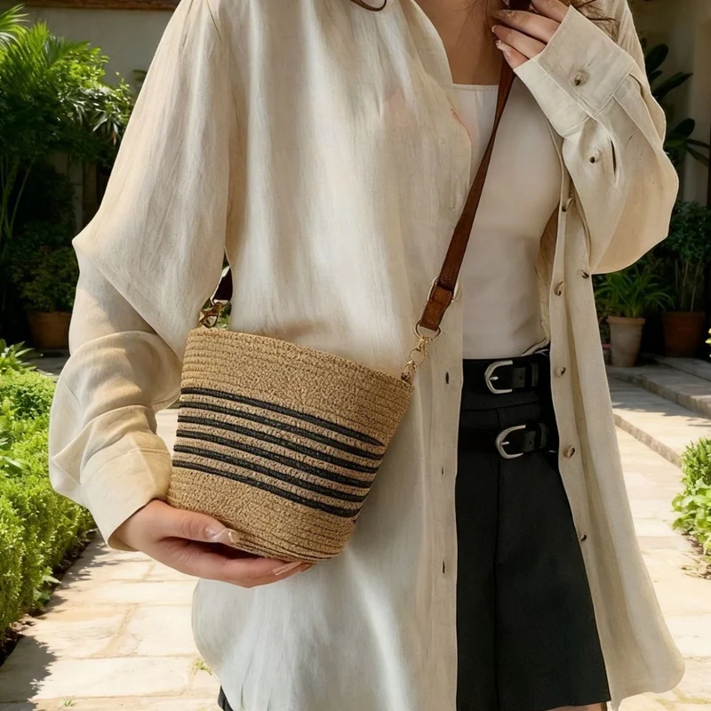 Handgemachte Schultertasche im Boho-Stil Skanto