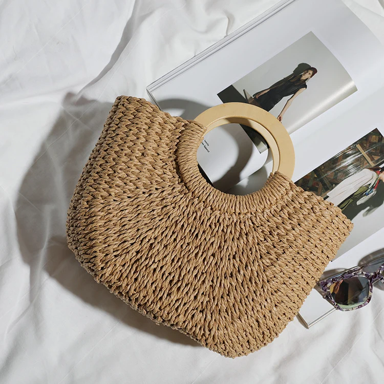 Handgemachte Tragetasche aus Natur-Raffia Skanto