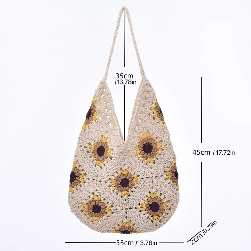 Handgehäkelte Sommer-Shopper-Tasche Skanto