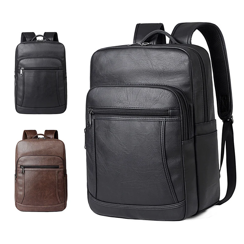 Eleganter Kunstleder-Rucksack mit mehreren Taschen Skanto