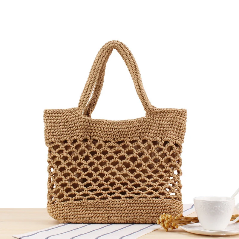 Netztasche aus handgeknüpften Naturmaterialien Skanto
