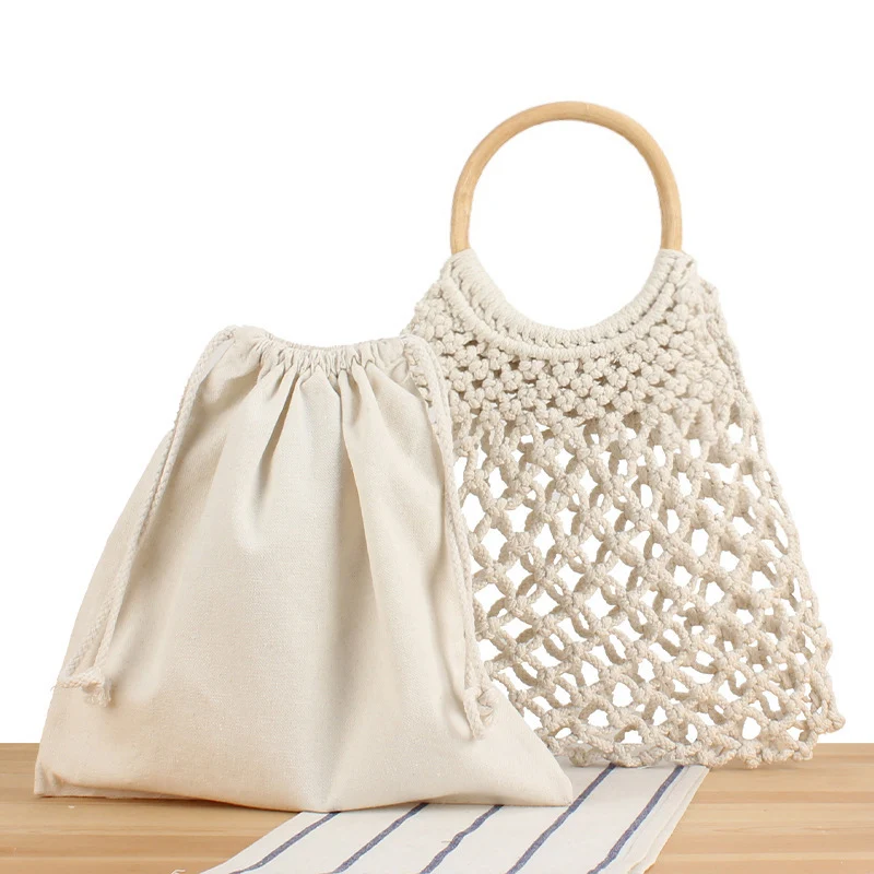 Moderne Makramee-Handtasche mit Innentasche Skanto