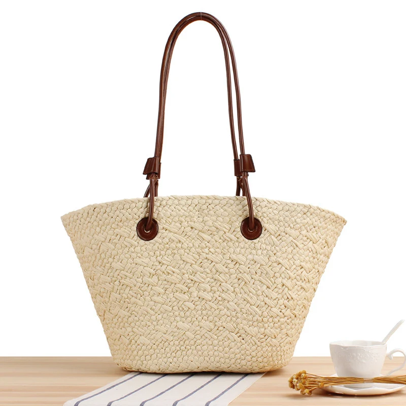 Strandtasche mit eleganten Lederriemen Skanto