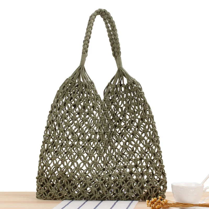 Handtasche aus robustem handgeknüpftem Netzmaterial Skanto