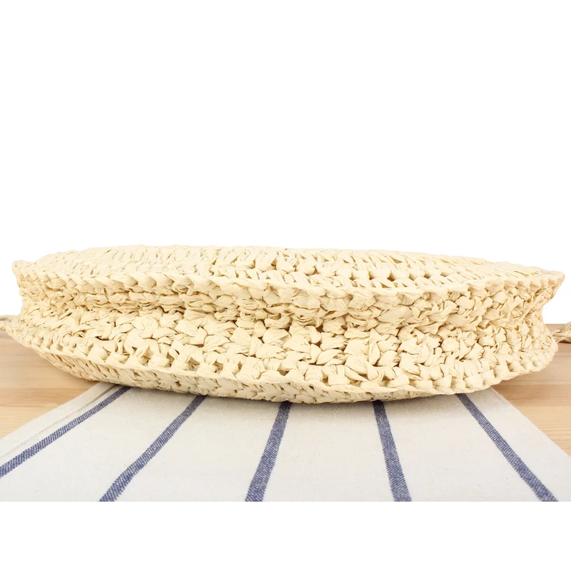 Handtasche aus hochwertigem Pflanzenfasergeflecht mit Holzgriff Skanto