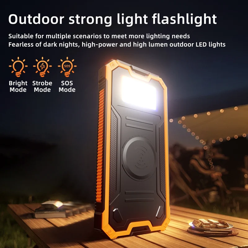 Robuste Powerbank mit kabelloser Ladefunktion Skanto