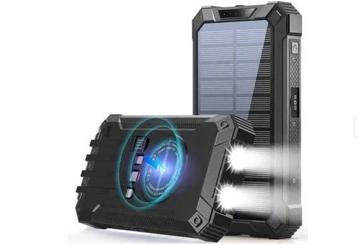 Solarbetriebene Powerbank mit LED-Licht Skanto