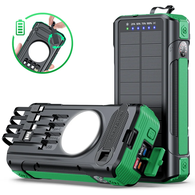 Multifunktionale Solar Powerbank mit LED-Anzeige Skanto