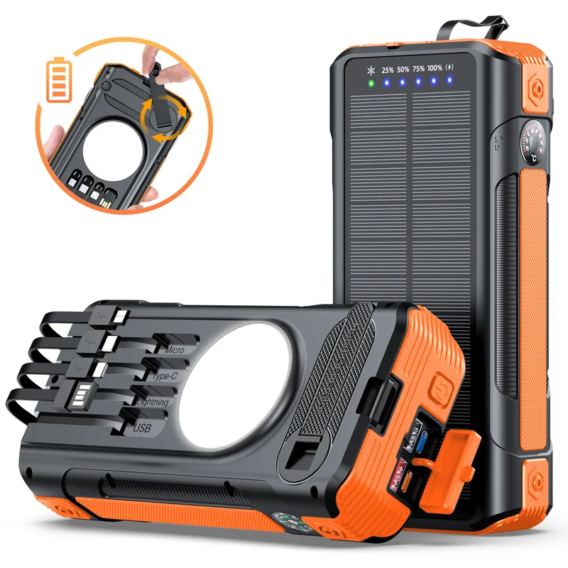 Multifunktionale Solar Powerbank mit LED-Anzeige Skanto