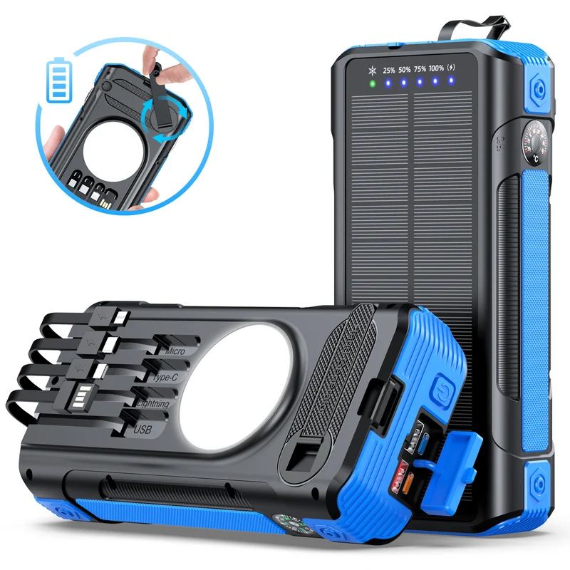 Multifunktionale Solar Powerbank mit LED-Anzeige Skanto