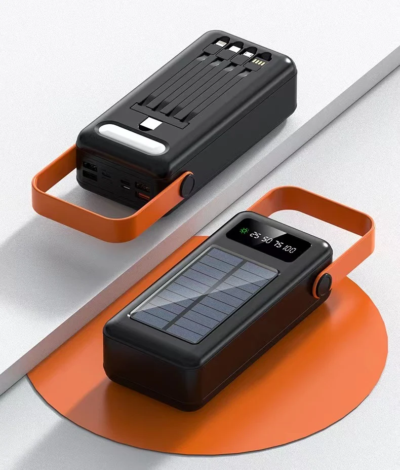 Tragbare Powerbank mit mehreren Ladeanschlüssen und LED-Anzeige Skanto