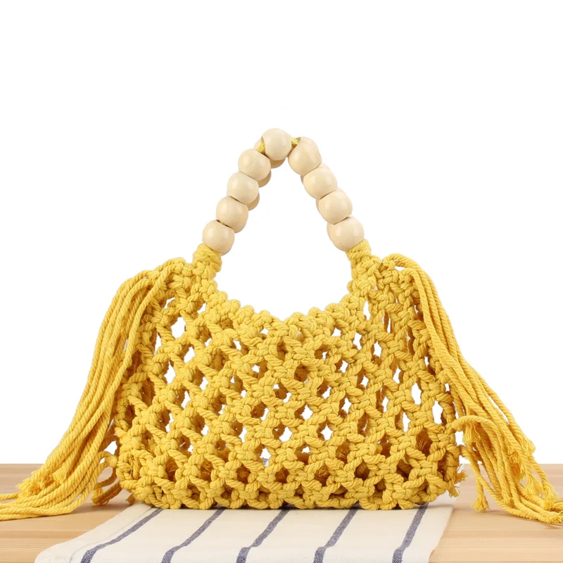Makramee-Handtasche mit Holzgriff Skanto