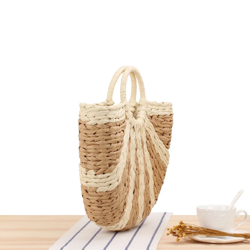 Elegante Strohtasche mit festem Griff Skanto