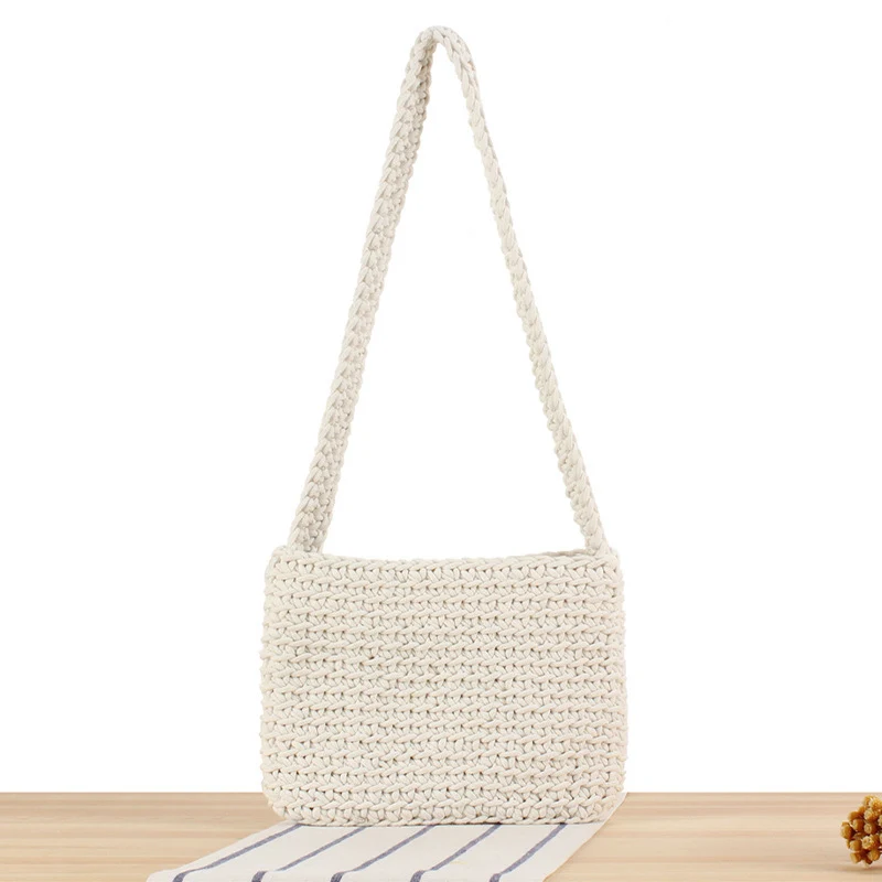 Hochwertige Makramee-Handtasche mit stilvollen Schulterriemen Skanto