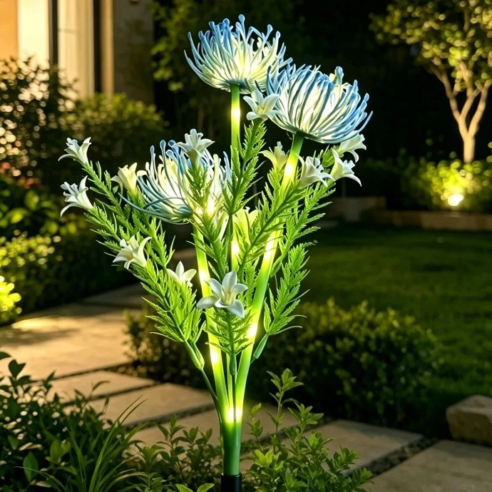Skanto beleuchteter Blumenstecker-Cluster mit integrierten Solar-LED-Stielen Skanto