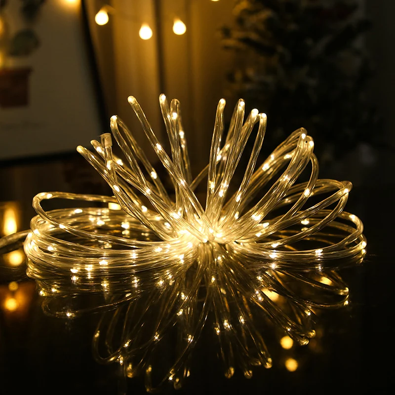 Flexibler wasserdichter LED-Streifen, klares PVC-Rohr, Niedervolt-Außen-Lichterkette Skanto