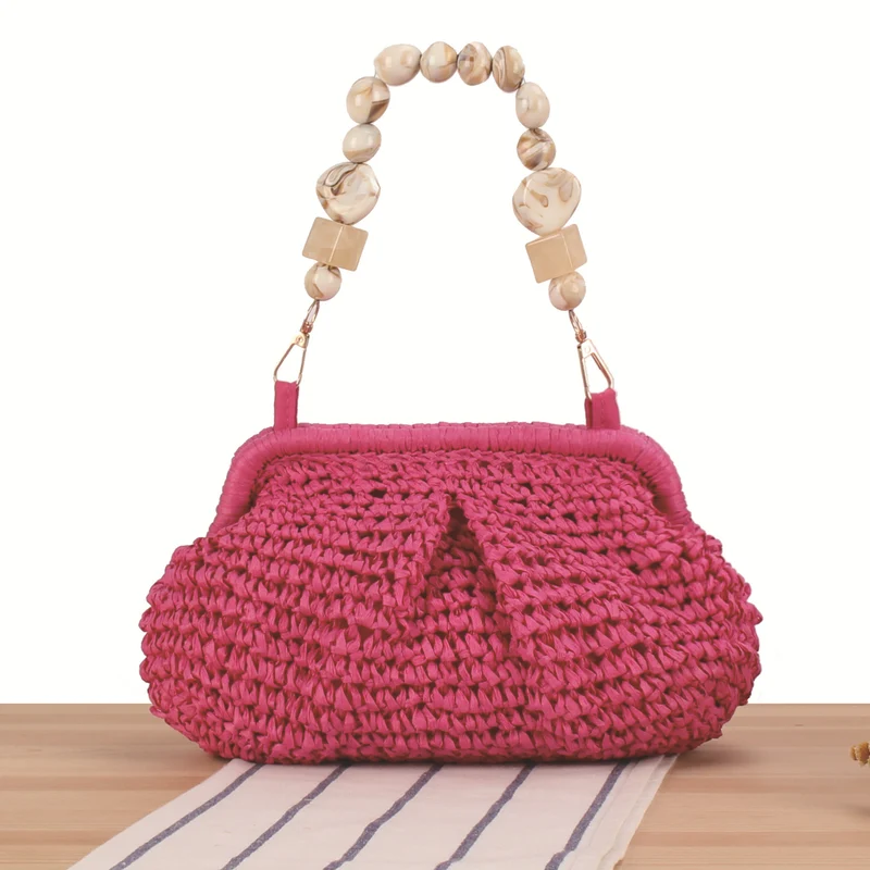 Korbtasche mit eleganten Holzdetails Skanto