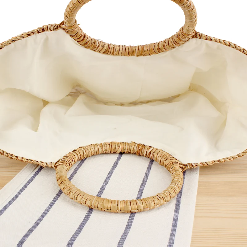 Korbtasche mit elegantem Rundgriff und handgefertigtem Design Skanto