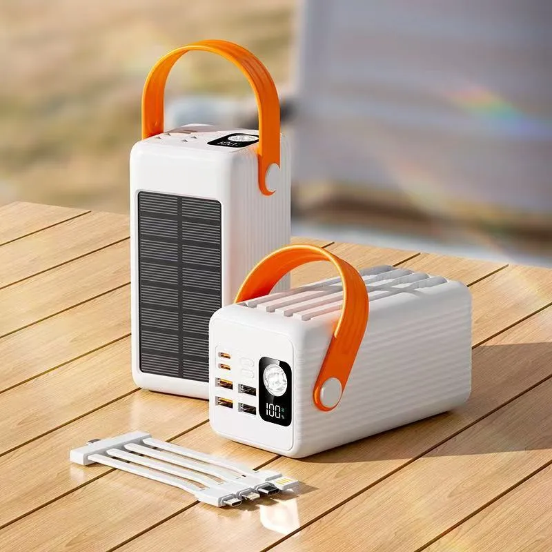 Tragbare Solar Powerbank mit integrierter LED-Lampe und Schnellladefunktion Skanto