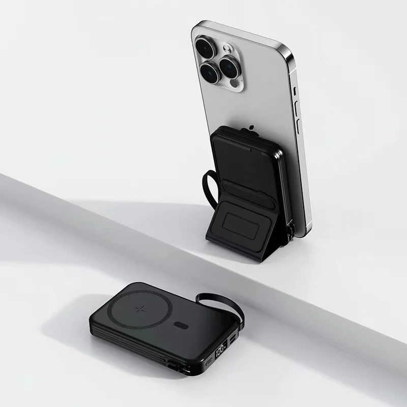 Tragbare Powerbank mit Magnethalterung und Schnellladefunktion Skanto