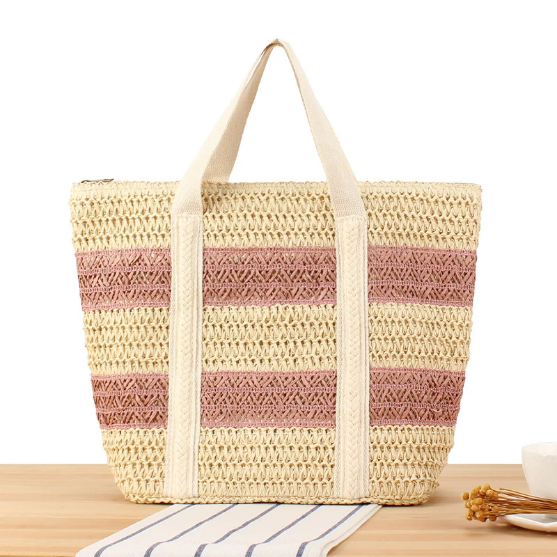 Tote Bag im modernen Korbflechtdesign mit stabilen Griffen Skanto