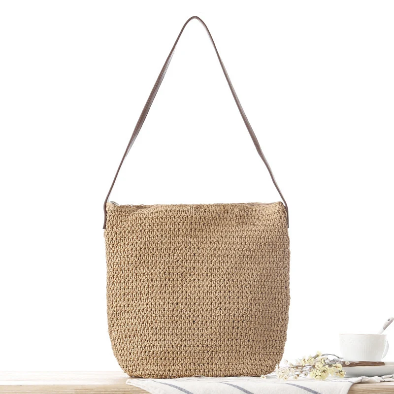 Handtasche aus handgeknüpftem Naturmaterial mit verstellbarem Schultergurt Skanto