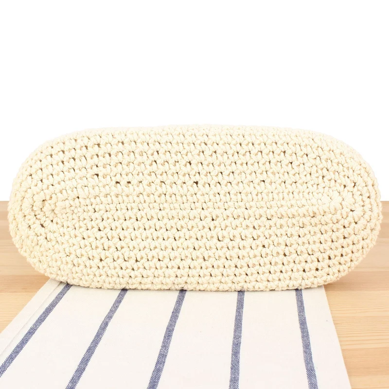 Handtasche aus handgewebtem Naturmaterial mit Lederakzenten Skanto