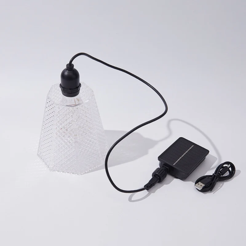 Solar-Pendelleuchte mit Kristallmuster, USB-wiederaufladbare LED Skanto