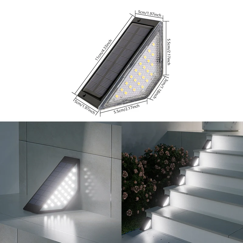 Dreieckige solarbetriebene LED-Stufenleuchte Skanto