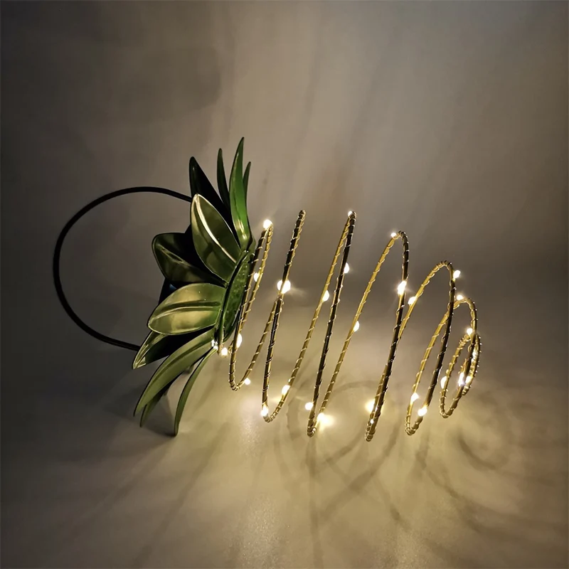 Spiral-Pendel-LED-Hängepflanzenlampe mit künstlichem tropischem Blätteraufsatz Skanto