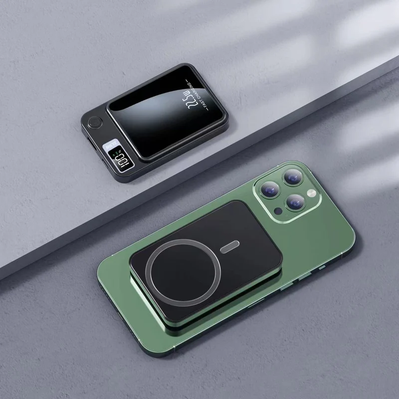 Tragbare Powerbank mit intelligentem LCD-Display und kabellosem Laden Skanto