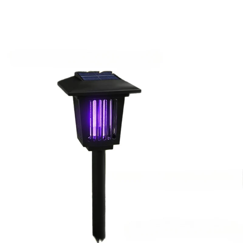 Solarbetriebener UV-Insektenvernichter-Gartenstecker mit integriertem Solarpanel und Dämmerungssensor Skanto