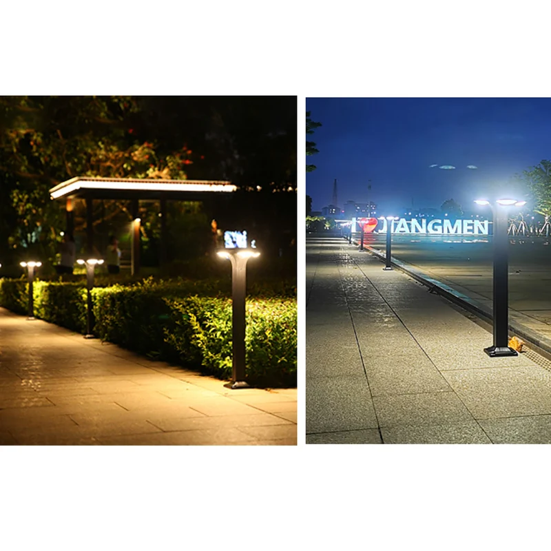 Solarbetriebene flache LED-Wegeleuchte mit zwei Downlights und Ankerbasis Skanto