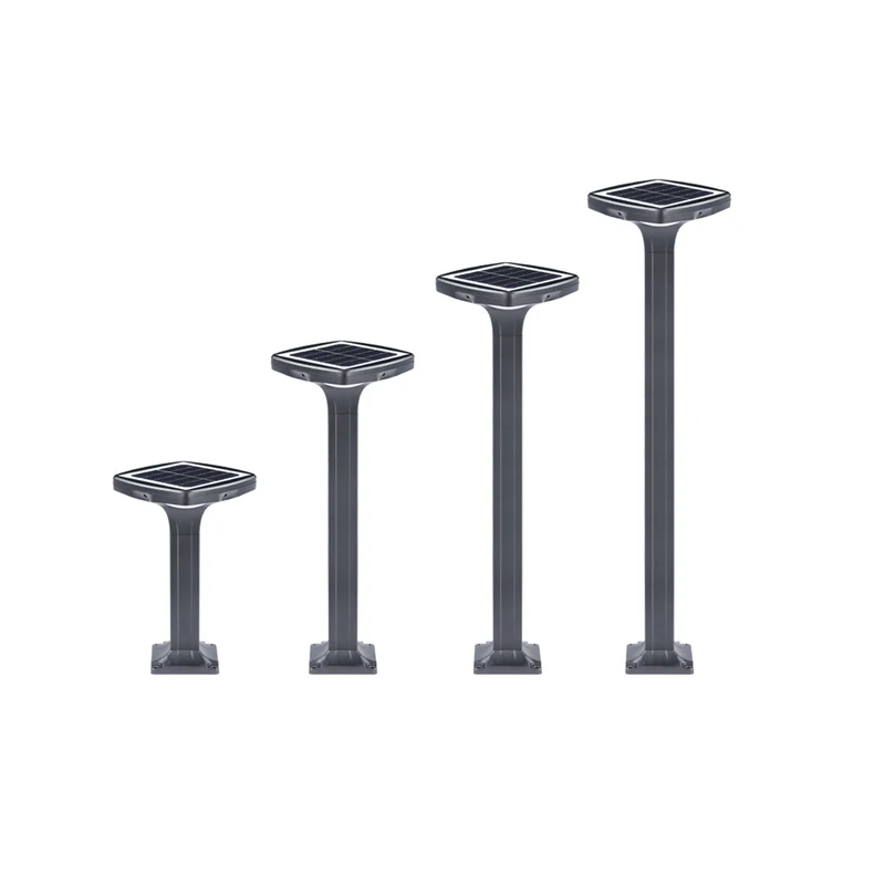 Solarbetriebene flache LED-Wegeleuchte mit zwei Downlights und Ankerbasis Skanto