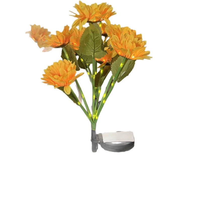 Solarbetriebene LED-Sonnenblumen-Gartensteckerleuchte mit wasserdichtem Panel und verstellbarem Stiel Skanto