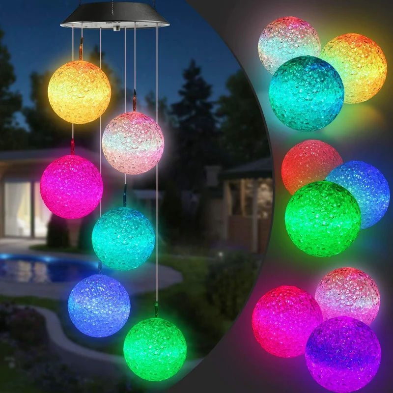 Solarbetriebenes hängendes Kolibri-LED-Windspiel mit farbwechselnden RGB-Acrylvögeln und wetterfestem Oberteil Skanto
