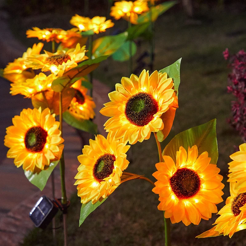 Solar-Dekorativer Sonnenblumen-Gartenstecker mit Multi-Bloom LED wasserdichtem Panel Skanto