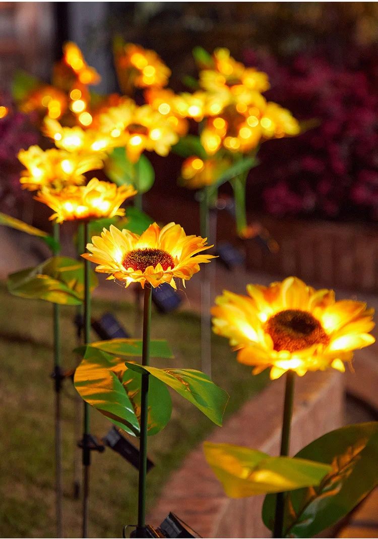 Solar-Dekorativer Sonnenblumen-Gartenstecker mit Multi-Bloom LED wasserdichtem Panel Skanto