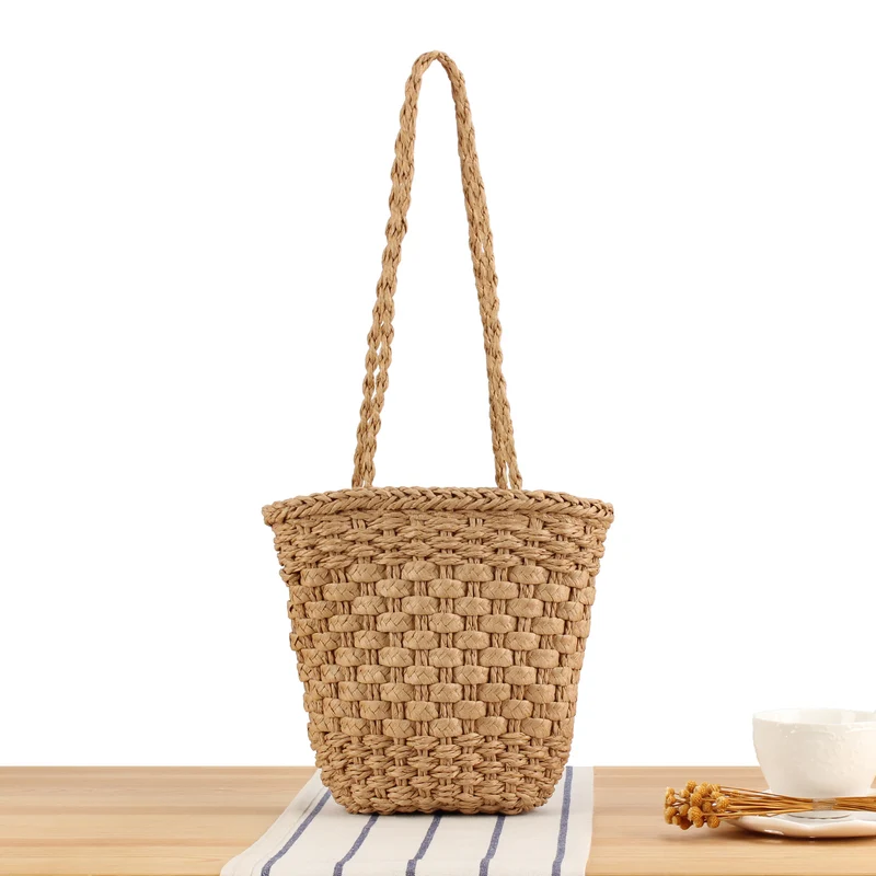 Handtasche aus handgefertigtem Naturgeflecht mit stabilem Tragegriff Skanto