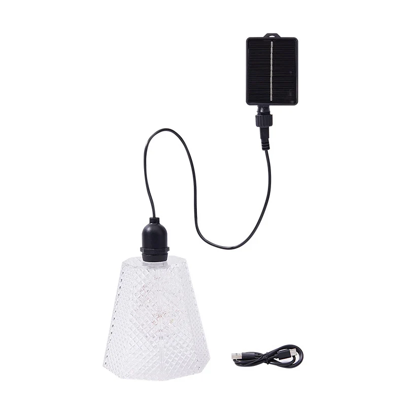 Solar-USB-wiederaufladbare Pendelleuchte aus strukturiertem Glas Skanto